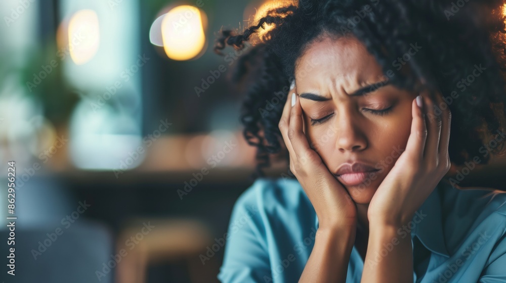 Φωτογραφία Businesswoman sitting and working hard at with front of computer and lots of documents on the desk in workplace at late with serious action, Work hard and too late concept
