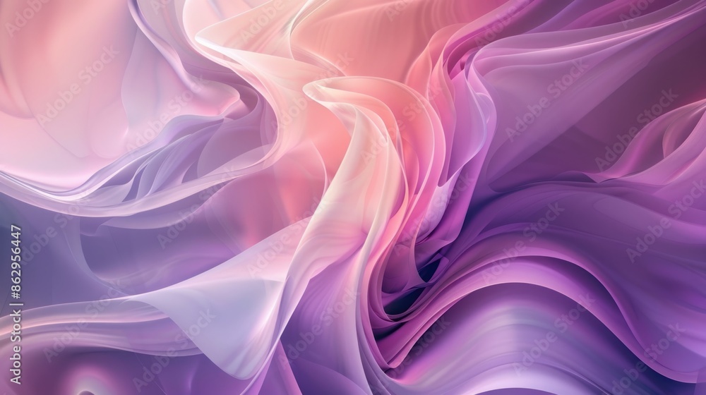 Obraz premium Abstract waves of pastel colors blend into one another flowing curved forms vibrantly glowing banner concept of abstract background