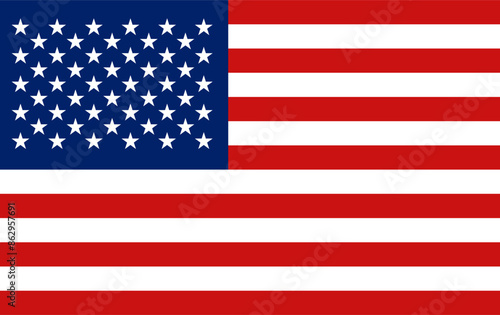 United States Flag Vector Illustration, American flag, flat layout.