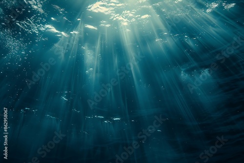 Sunlight shining through the water