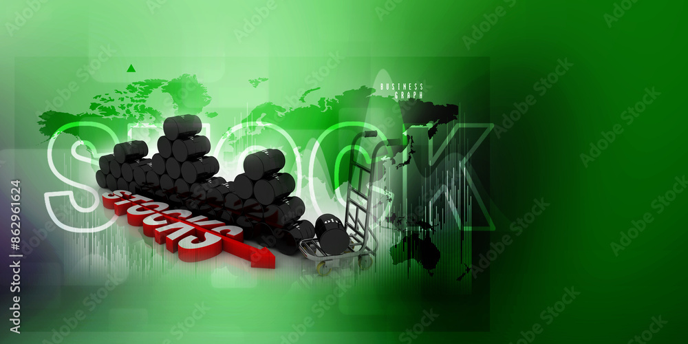 Obraz premium 3d illustration oil company share market