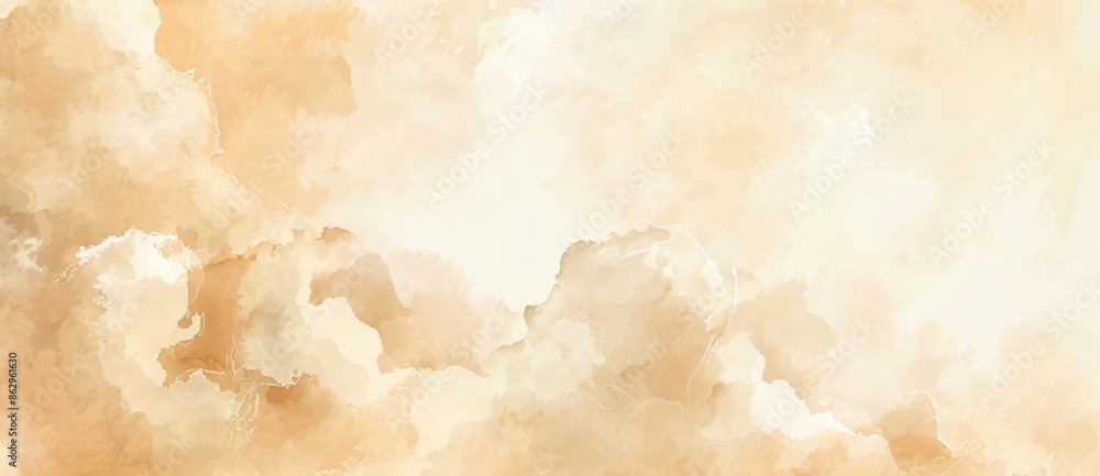 Beige watercolor background with a soft cloud texture Beige watercolor background with a soft cloud texture