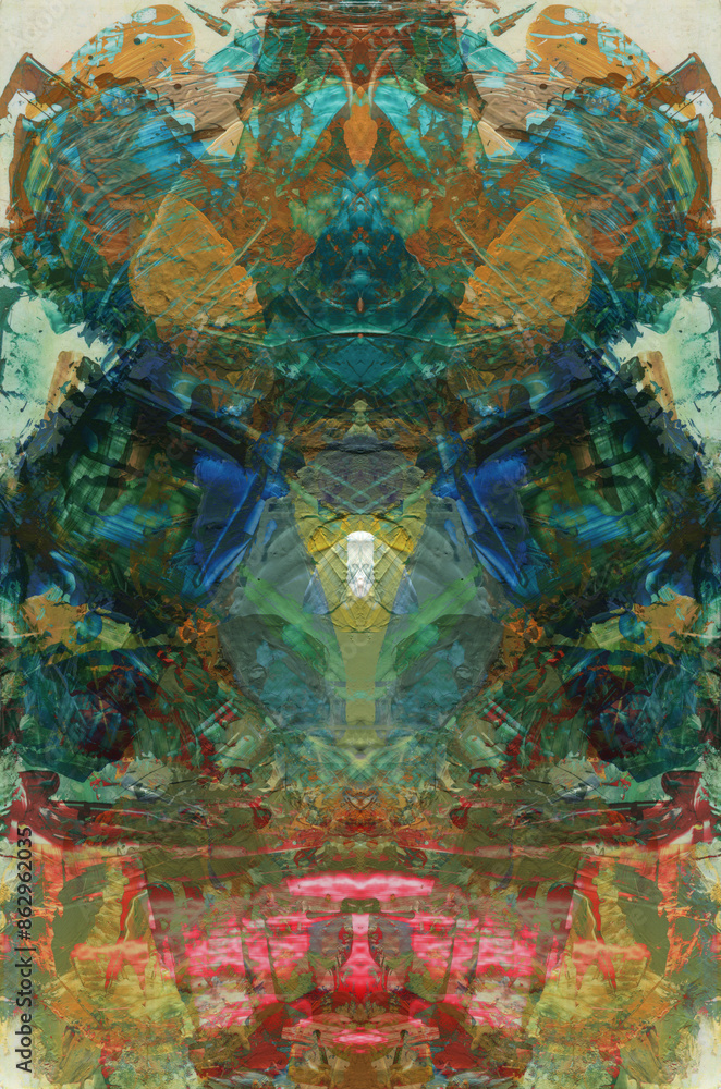 Obraz premium Surreal fractal image. Abstract background with a spectacular rhythm and inserts.