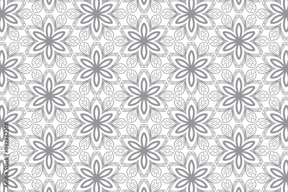 Modern floral decorative pattern on a white background Modern floral decorative pattern on a white background