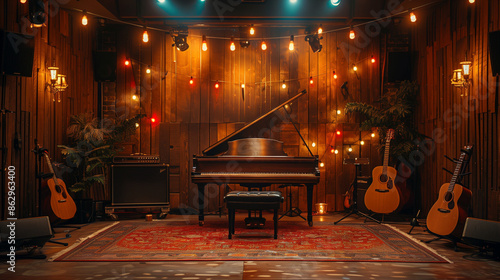 Wallpaper Mural grand piano and stage Torontodigital.ca