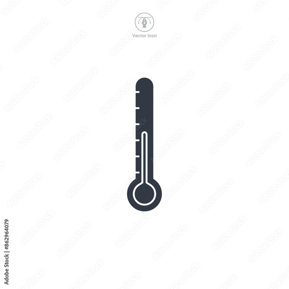 Thermometer Icon symbol vector illustration isolated on white background Thermometer Icon symbol vector illustration isolated on white background