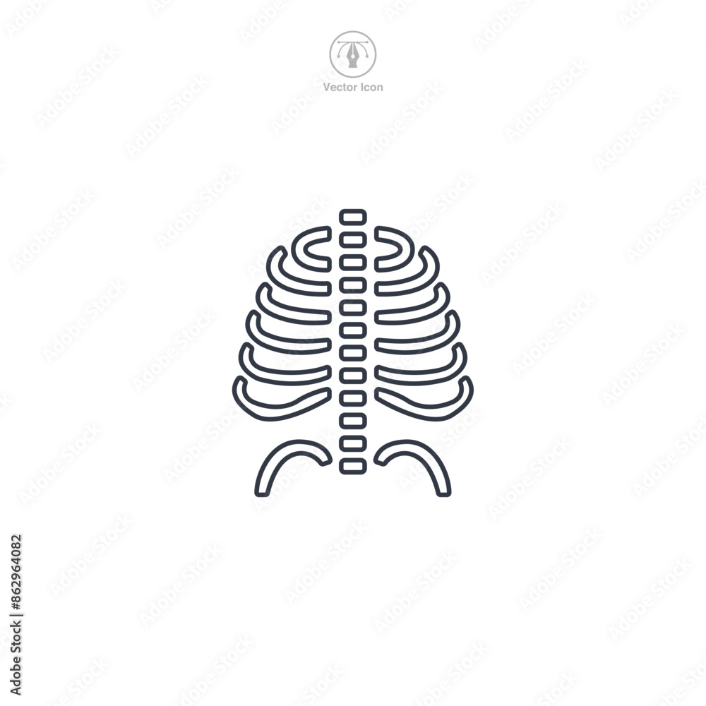 X Ray Icon symbol vector illustration isolated on white background