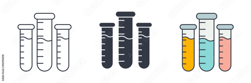 Test Tubes Icon symbol vector illustration isolated on white background Test Tubes Icon symbol vector illustration isolated on white background