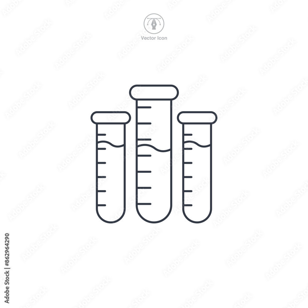 Test Tubes Icon symbol vector illustration isolated on white background Test Tubes Icon symbol vector illustration isolated on white background
