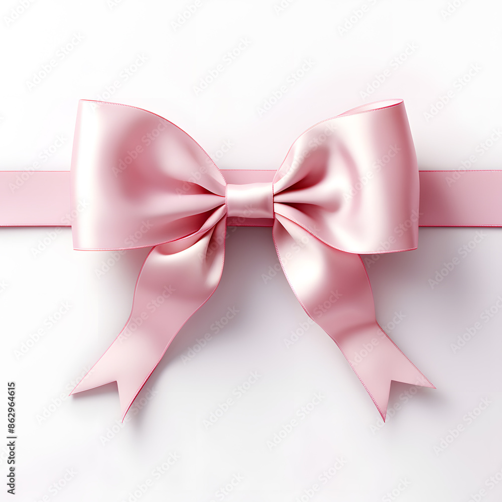 Pink silky bow and ribbon isolated on white background Pink silky bow and ribbon isolated on white background