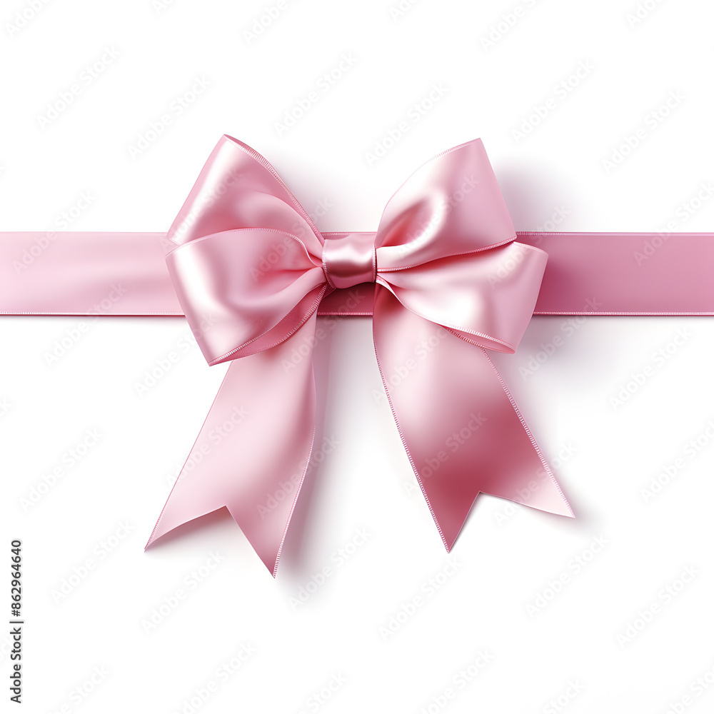 Pink silky bow and ribbon isolated on white background Pink silky bow and ribbon isolated on white background