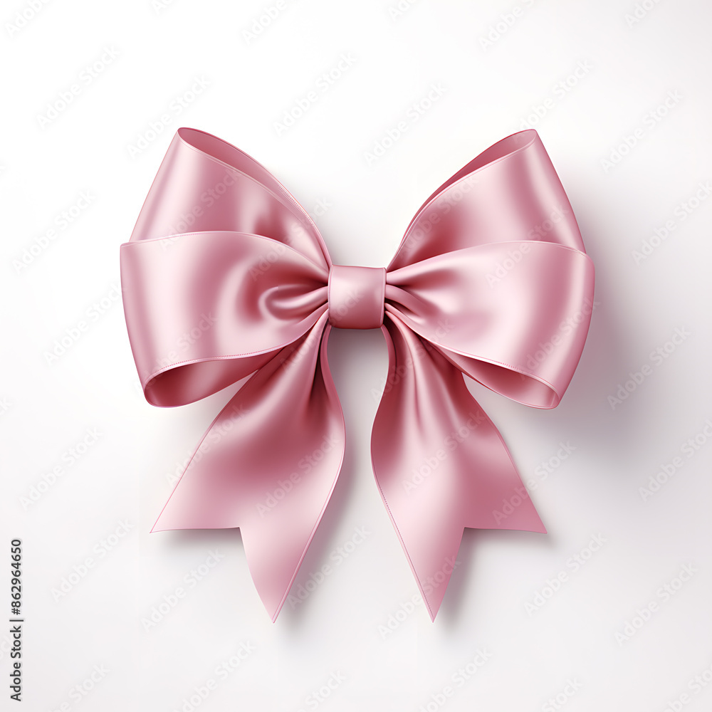 Pink silky bow and ribbon isolated on white background Pink silky bow and ribbon isolated on white background