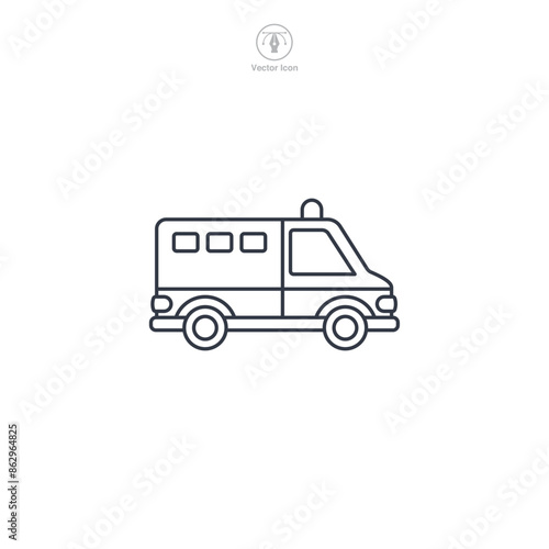 Wallpaper Mural Ambulance Icon symbol vector illustration isolated on white background Torontodigital.ca