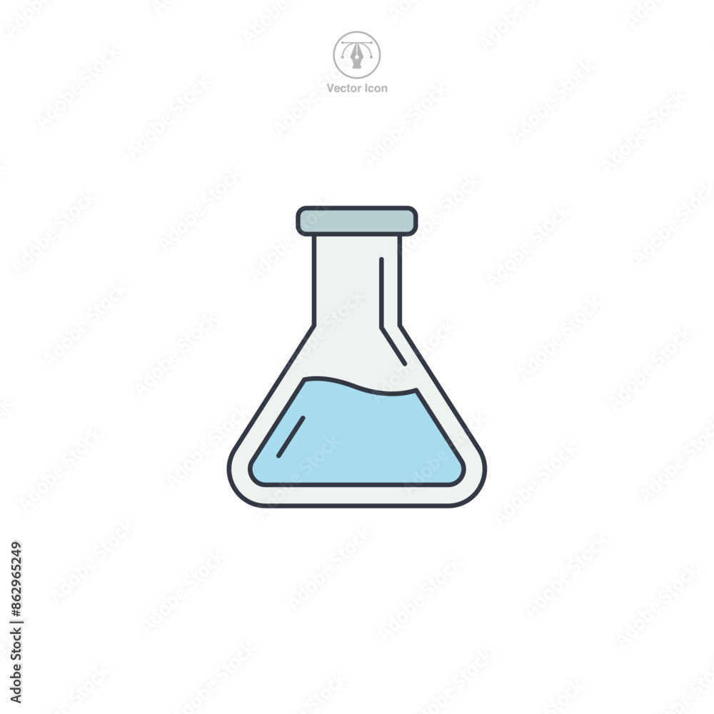 Lab Flask or Beaker Icon symbol vector illustration isolated on white background