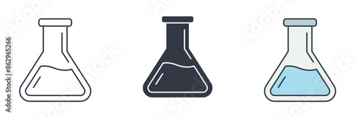 Lab Flask or Beaker Icon symbol vector illustration isolated on white background