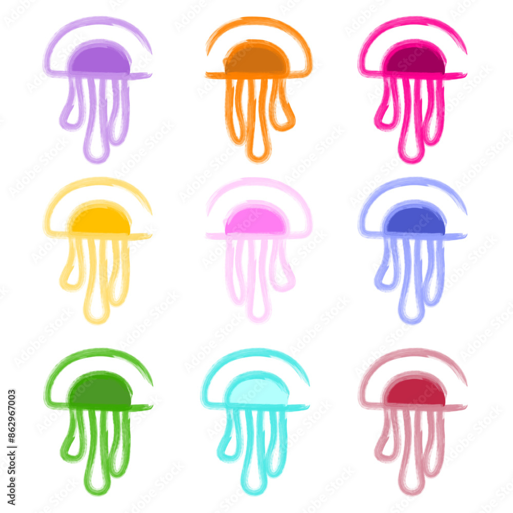 Bright vector background jellyfish Bright vector background jellyfish