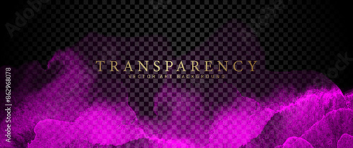 Pink fog or smoke isolated transparent special effect. Pink vector transparent background. Abstract colored smoke. Vector illustration  for design.