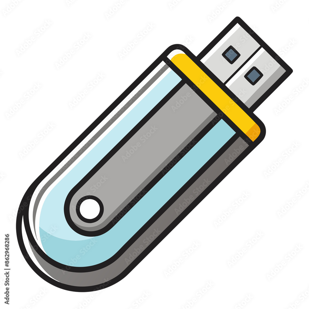 Modern Storage: Pen Drive as Additional Storage Device on Transparent Background Modern Storage: Pen Drive as Additional Storage Device on Transparent Background