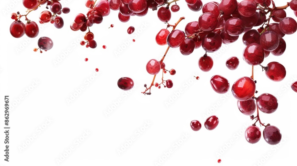 Red Grapes Falling Through the Air Red Grapes Falling Through the Air
