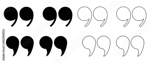 Quote icons set. Quotation mark sign and symbol