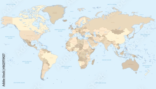 World Map - highly detailed vector illustration