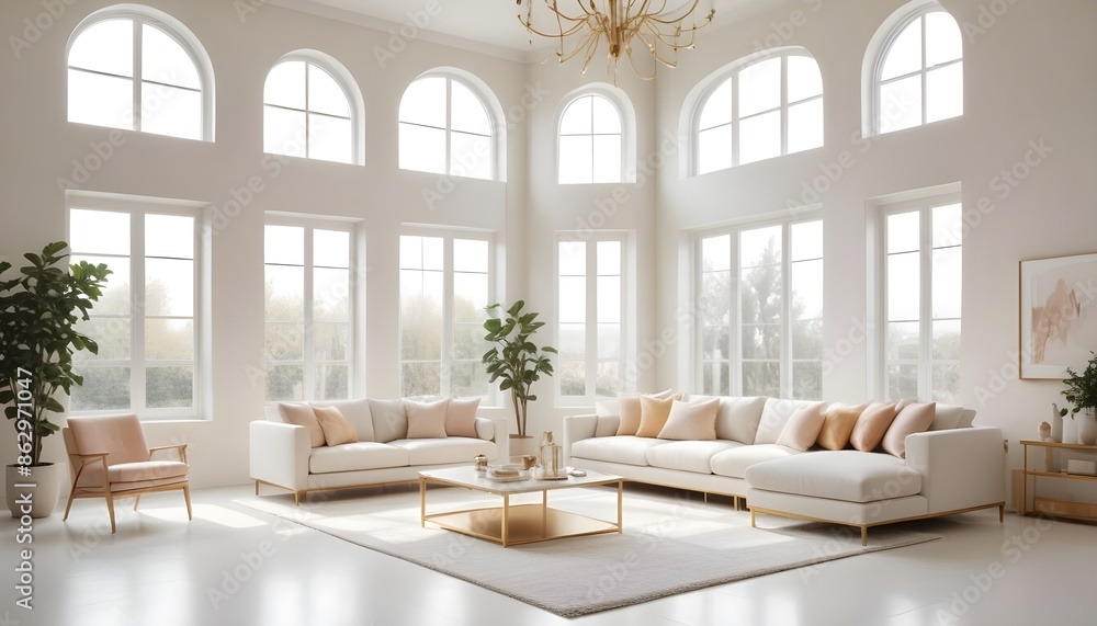 Photo interior modern design room 3d illustration Photo interior modern design room 3d illustration