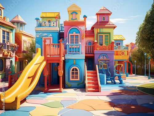 Wallpaper Mural Wonderful Colorful playground on yard in the park Torontodigital.ca