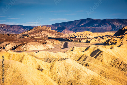 Zabriskie Point is a part of the Amargosa Range located east of Death Valley in Death Valley National Park. photo