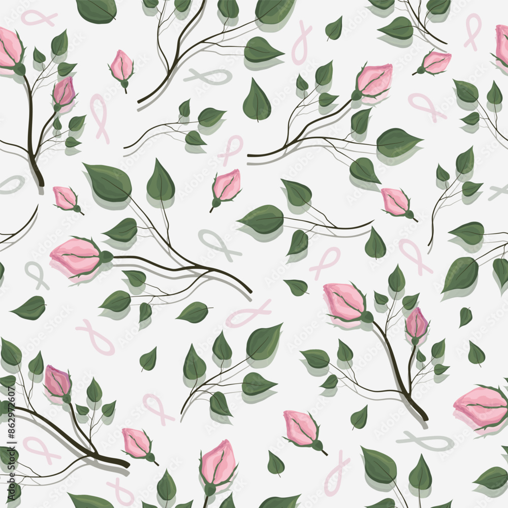 Seamless vector pattern of twigs with rosebuds. Seamless vector pattern of rose twigs with buds. Sprigs of roses with buds. Rosebuds. Seamless vector pattern of twigs with rosebuds. Seamless vector pattern of rose twigs with buds. Sprigs of roses with buds. Rosebuds.