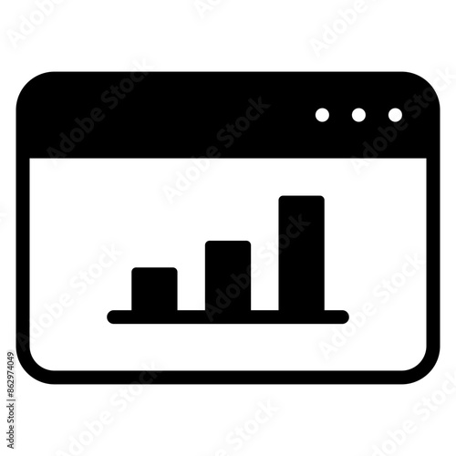 statistical bar chart on website icon