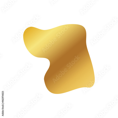 Liquid Fluid Golden Gradient random organic shapes