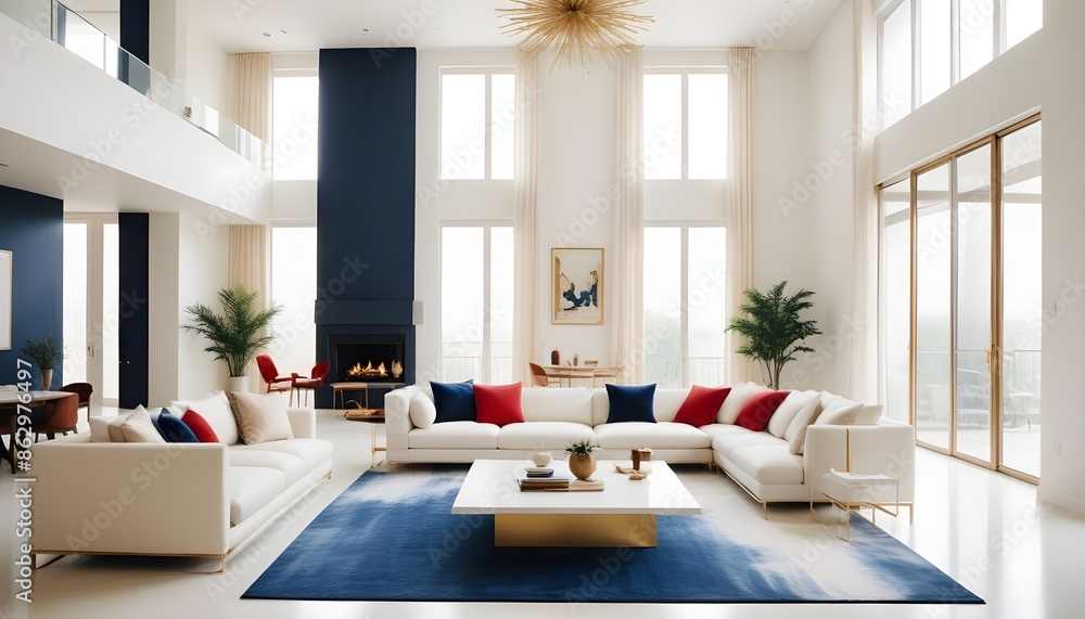 Photo interior modern design room 3d illustration Photo interior modern design room 3d illustration