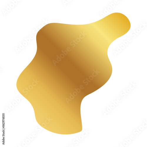 Liquid Fluid Golden Gradient random organic shapes