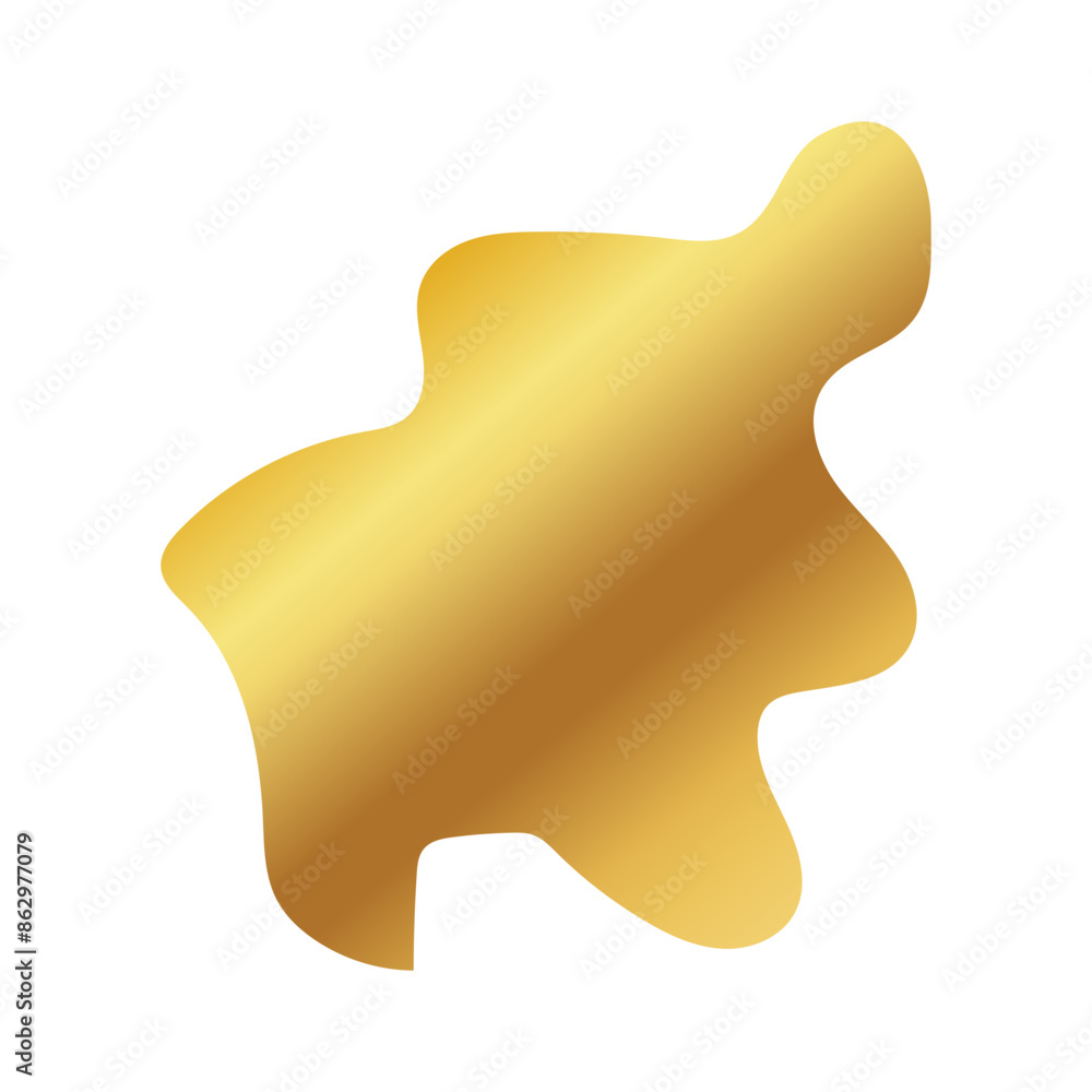 Liquid Fluid Golden Gradient random organic shapes