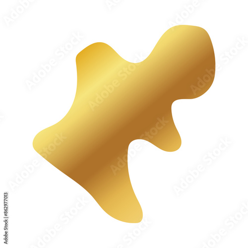 Liquid Fluid Golden Gradient random organic shapes