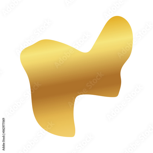 Liquid Fluid Golden Gradient random organic shapes