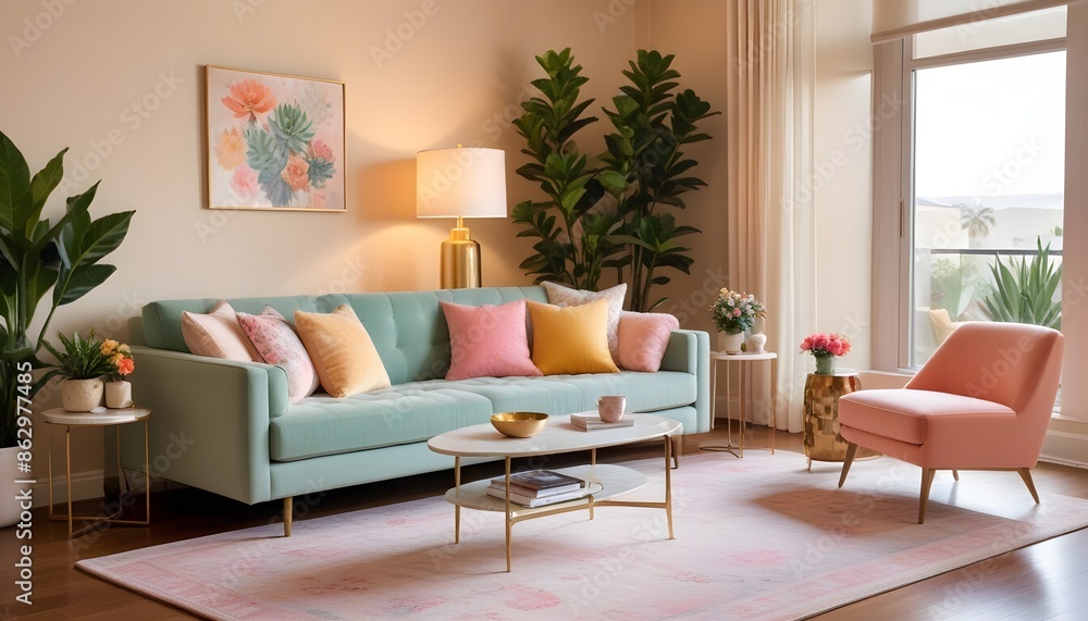 Photo interior modern design room 3d illustration Photo interior modern design room 3d illustration