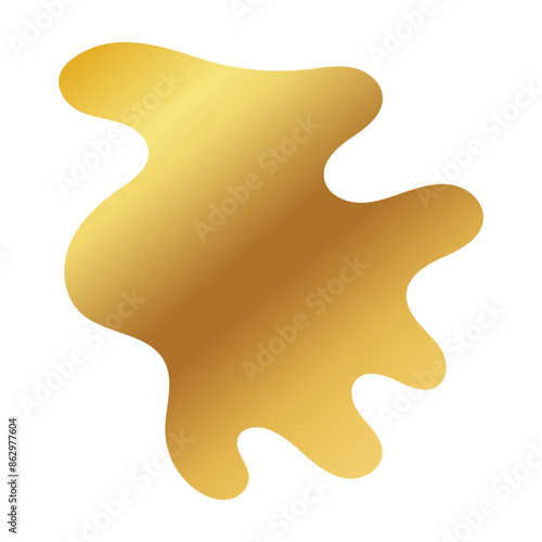 Liquid Fluid Golden Gradient random organic shapes