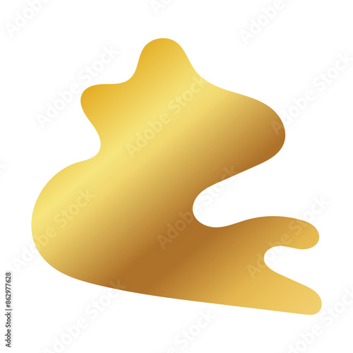 Liquid Fluid Golden Gradient random organic shapes