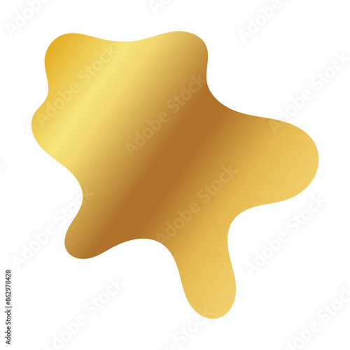 Liquid Fluid Golden Gradient random organic shapes