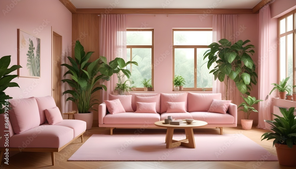 Photo interior modern design room 3d illustration Photo interior modern design room 3d illustration