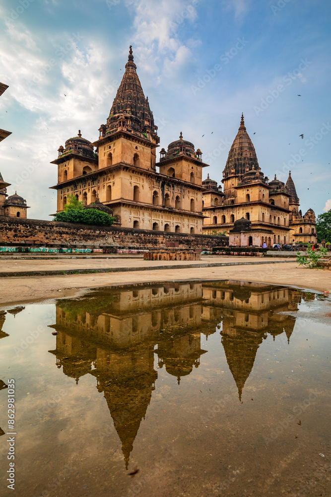 Royal Chhatris or Cenotaphs are the historical monuments situated on the banks of River Betwa in Orchha, Madhya Pradesh, India. Royal Chhatris or Cenotaphs are the historical monuments situated on the banks of River Betwa in Orchha, Madhya Pradesh, India.
