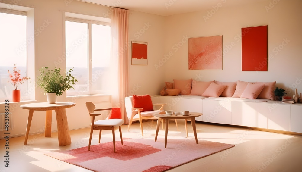 Fototapeta premium Photo interior modern design room 3d illustration