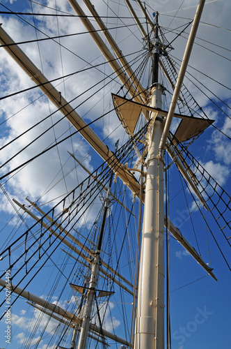 tree masted boat on the Baltic sea in Stockholm