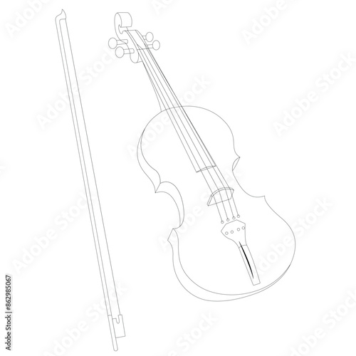 violine with bow colorin pages