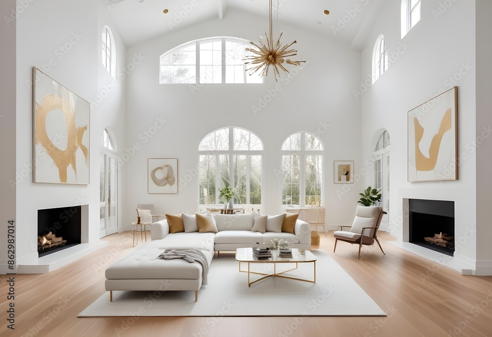 Fototapeta premium Photo interior modern design room 3d illustration