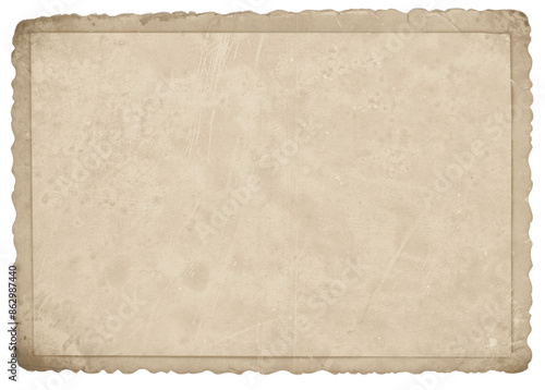 Obraz na płótnie Vintage photo paper with dust, scatches, and splatters and wet plate technique on transparent background (png image). Useful for design, vintage effects, and backgrounds. w salonie