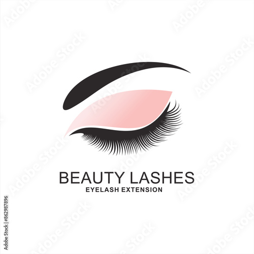 Eyelashes logo design icon with modern beauty concept