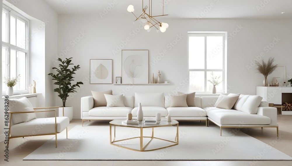 Photo interior modern design room 3d illustration Photo interior modern design room 3d illustration