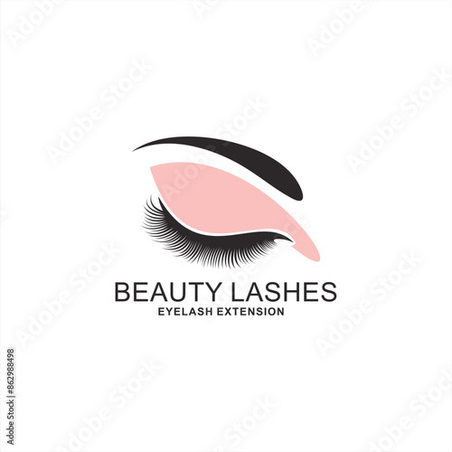 Eyelashes logo design icon with modern beauty concept